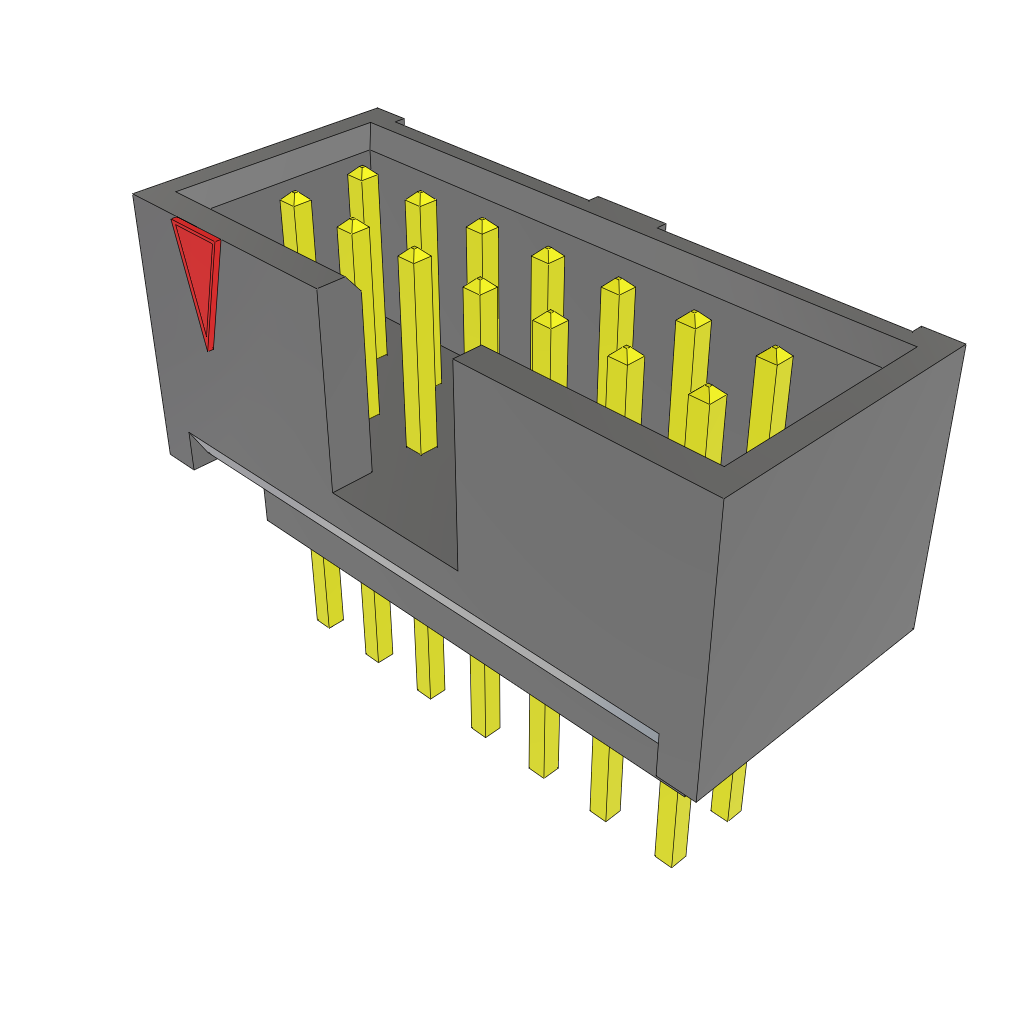 Samtec-ZSS-107-01-G-D-455 Piastre connettori e prese PCB Conn Elevated Shrouded Header HDR 14 POS 2.54mm Solder ST Top Entry Thru-Hole Layer