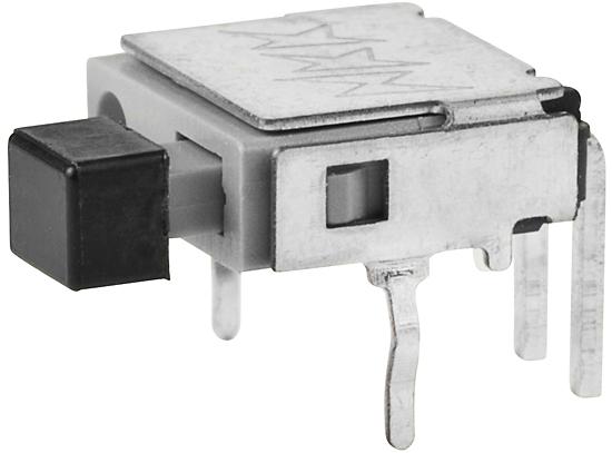 NKK Switches-GB215AH-A Druckknopfschalter Switch Push Button OFF (ON) SPST Plunger 0.1A 28VAC 28VDC 0.4VA Momentary Thru-Hole PC Pins