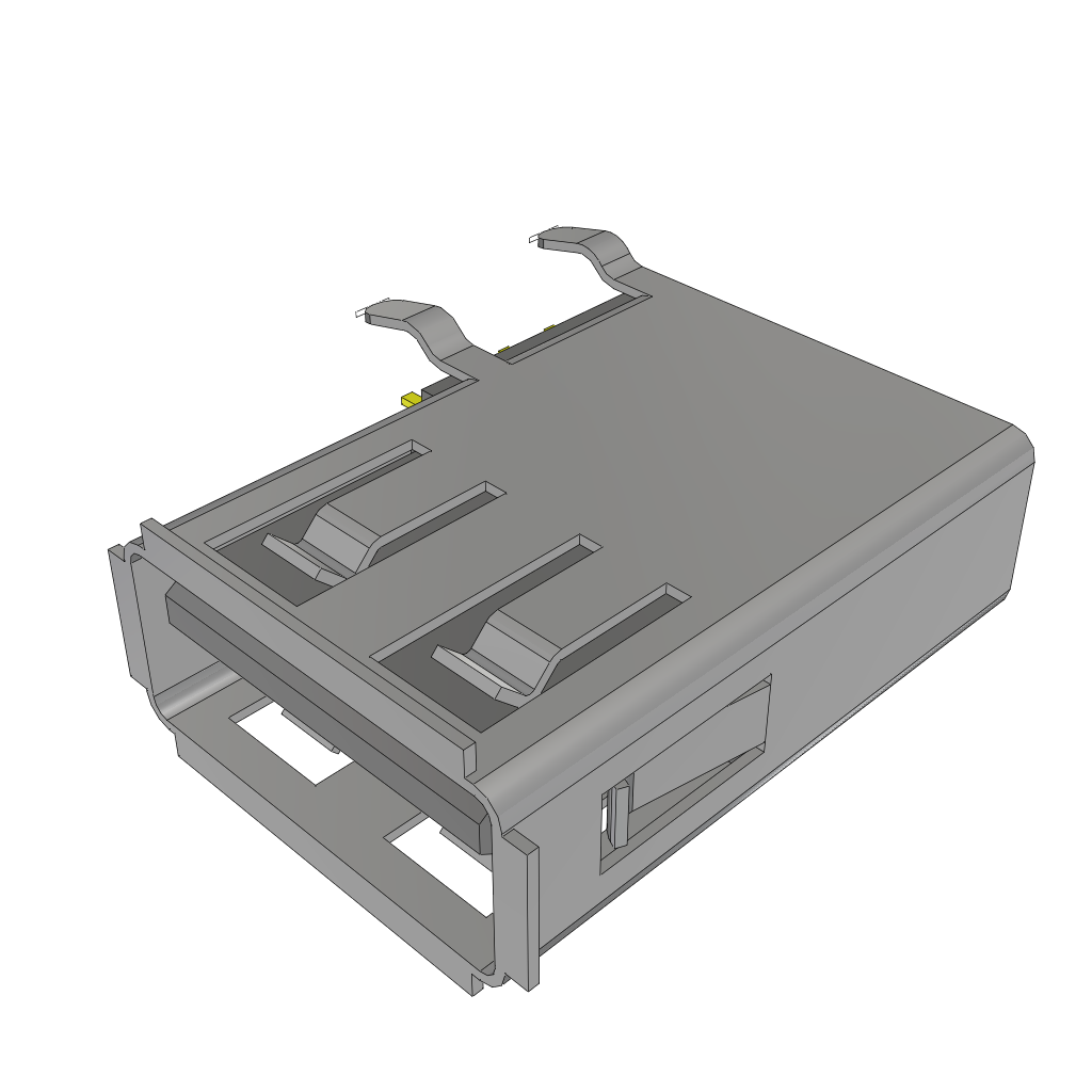 Samtec-USB-A-S-F-B-VU Connector USB Conn USB 2.0 Type A RCP 4 POS 2.5mm/2mm Solder RA Thru-Hole 4 Terminal 1 Port Tray