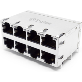 Pulse Electronics Corporation-J20-0114NL Steckverbinder, Telefon und Telekommunikation Conn RJ-45 F 64 POS 2.54mm Solder RA Thru-Hole 88 Terminal 8 Port