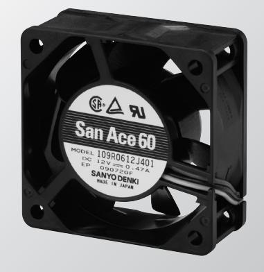 SANYO DENKI-109R0648H401 Gebläse und Lüfter DC Fan Axial Ball Bearing 48V 40V to 53V 18.7CFM 28dB 60 X 60 X 25mm