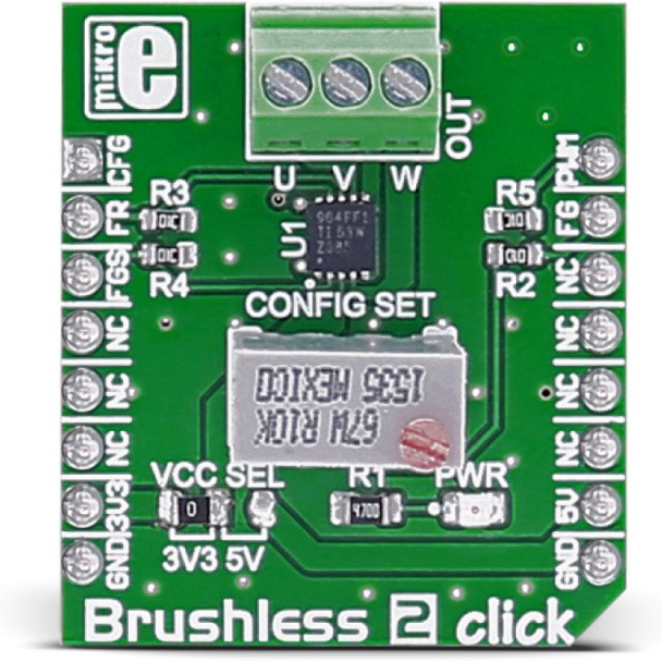 MikroElektronika-MIKROE-2754 Cartes et kits de développement de gestion de la puissance DRV10964 Motion Motor Control Click Board