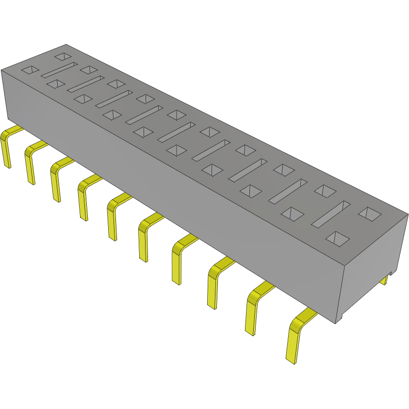 Samtec-HLE-110-02-G-DV-PE-BE Steckverbinderleisten und Leiterplattenbuchsen Conn Socket Strip SKT 20 POS 2.54mm Solder ST Thru-Hole Tube