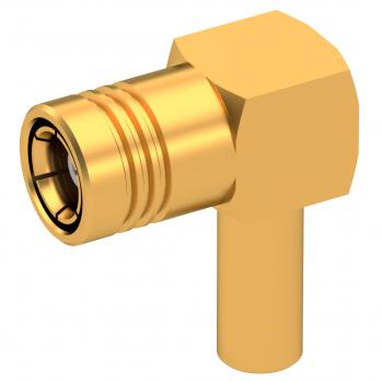 Radiall-R114186000 Connettore RF Conn SMB PL 0Hz to 4GHz 50Ohm Crimp RA Cable Mount Gold Over Nickel