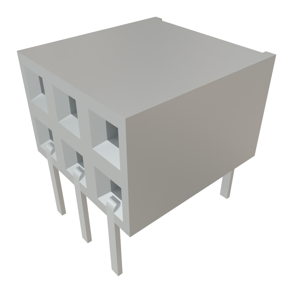 Samtec-BCS-103-L-D-HE Steckverbinderleisten und Leiterplattenbuchsen Conn Socket Strip SKT 6 POS 2.54mm Solder RA Side Entry Thru-Hole TIGER CLAW™ Layer