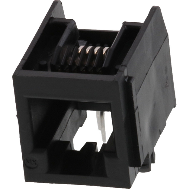 Molex-950097661 Connector Telephone and Telecom Conn Modular Jack F 6 POS 1.27mm Solder RA Thru-Hole 6 Terminal 1 Port Cat 3 Tray