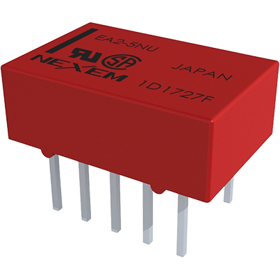 KEMET Corporation-EA2-24NU Relé de señal Signal Relay 24VDC 1A DPDT(14.2x9.2x5.4)mm THT