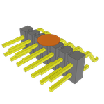 Conn Unshrouded Header HDR 14 POS 2.54mm Solder RA Side Entry SMD Tube