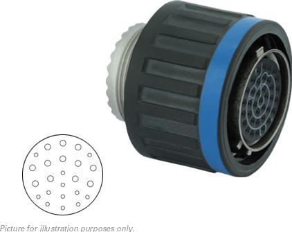 SOURIAU-8D525M24SN Connector Circular Conn Circular SKT 24 POS Crimp ST Cable Mount 24 Terminal 1 Port