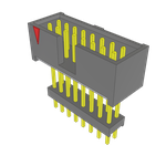 Conn Elevated Shrouded Header HDR 16 POS 2.54mm Solder ST Top Entry Thru-Hole Layer