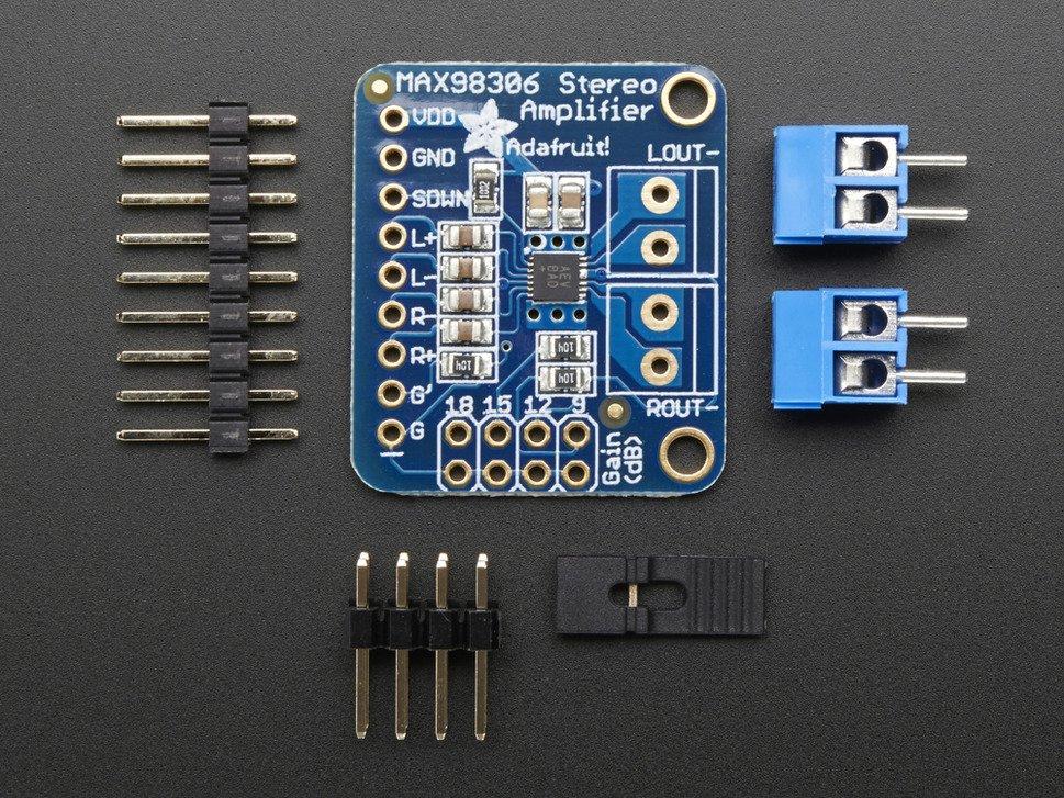 Adafruit Industries-987 Placas y kits de desarrollo para Amplificador IC MAX98306 Audio Amplifier Development Board