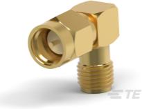 TE Connectivity-1055064-1 Connector RF Conn SMA Adapter 0Hz to 18GHz 50Ohm RA Panel Mount M/F Gold Over Copper Carton