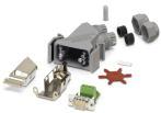 PHOENIX CONTACT-1654549 Steckverbinder, D-Sub D-SUB connector, IP67, number of positions: 9, material: PA, connection method: Screw connection, connection cross section: AWG 26- 16, cable outlet: Angled, with integrated termination resistor, size of housing 1, gray