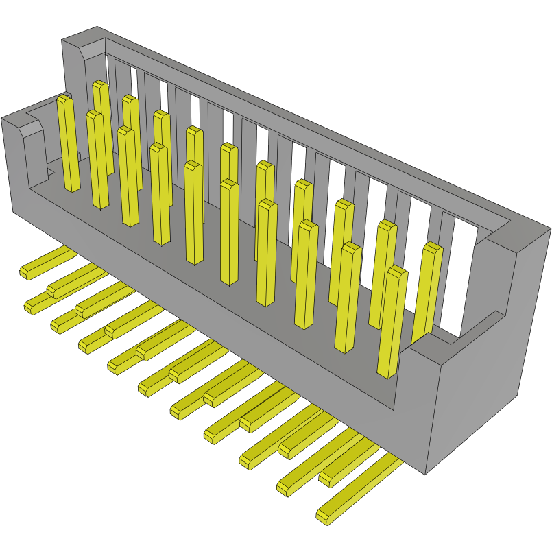 Samtec-TSSH-110-01-S-D-RA Connector Headers and PCB Receptacles Conn Shrouded Header (3 Sides) HDR 20 POS 2.54mm Solder RA Side Entry Thru-Hole Tube