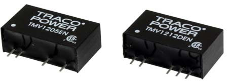 TRACO Electronic AG-TMV 1215D EN Convertidor de CC a CC y módulo del regulador de conmutación Module DC-DC 12VIN 2-OUT -15V/15V 0.035A/0.035A 1W 5-Pin SIP