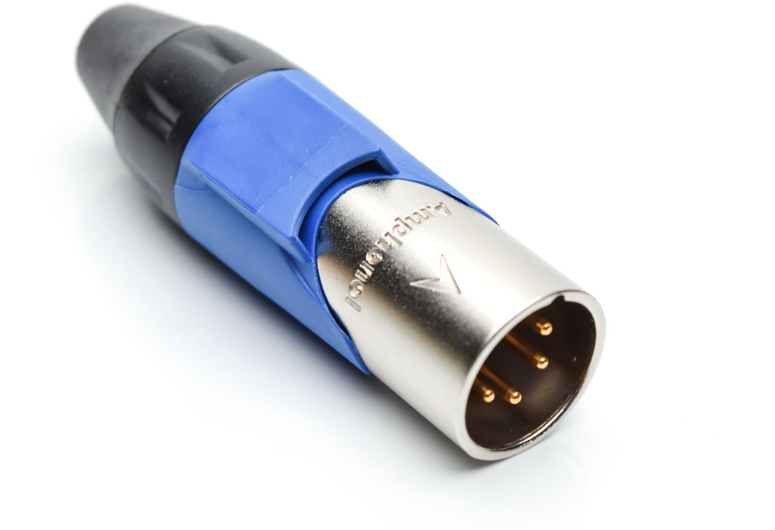 Amphenol-AX4M6M Steckverbinder für Audio und Video Conn XLR Connector M 4 POS Solder Cup ST Cable Mount 4 Terminal 1 Port Box