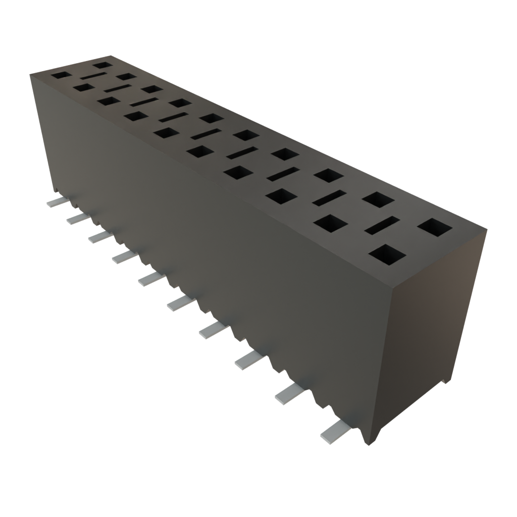 Samtec-SSM-110-L-DV-LC 连接器插头及 PCB 插座 Conn Socket Strip SKT 20 POS 2.54mm Solder ST Top Entry SMD Tube