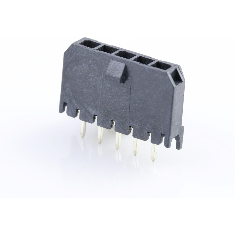 Molex-436500528 连接器插头及 PCB 插座 Conn Wire to Board HDR 5Power POS 3mm Solder ST Top Entry Thru-Hole Micro-Fit 3.0 Tray