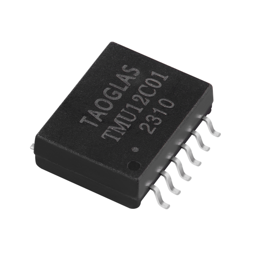 taoglas-TMU12C01 Telecom, Übertrager Telecom Transformer 1:1 0.8Ohm Prim. DCR 0.1Ohm Sec. DCR 12 Terminal Gull Wing SMD