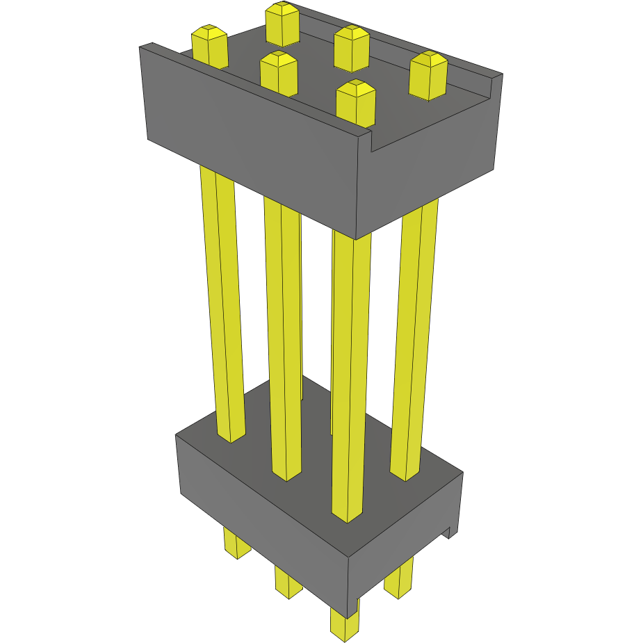 Samtec-DW-03-09-T-D-600 Steckverbinderleisten und Leiterplattenbuchsen Conn Board Stacker HDR 6 POS 2.54mm Solder ST Top Entry Thru-Hole Bulk