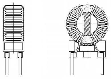 knitter-switch-ICSC50510600LVS2 Bobinas de choque en modo común Common Mode Chokes Dual 5000uH 10kHz 1A 0.22Ohm DCR Thru-Hole