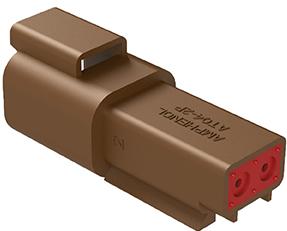 Amphenol-AT04-2P-BRN Einzeladersteckverbinder, Gehäuse Conn Housing RCP 2 POS Crimp ST Cable Mount Brown
