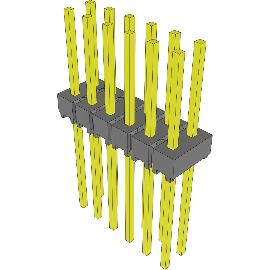 Samtec-MTSW-106-11-G-D-340 Steckverbinderleisten und Leiterplattenbuchsen Conn Unshrouded Header HDR 12 POS 2.54mm Solder ST Top Entry Thru-Hole Bulk