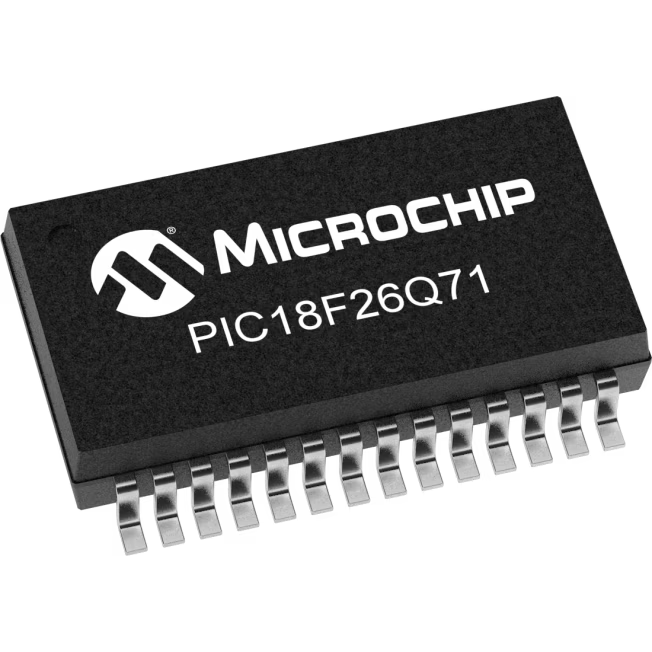 Microchip Technology-PIC18F26Q71-I/SS Microcontrollers - MCUs MCU 8-bit PIC RISC 64KB Flash 2.5V/3.3V/5V 28-Pin SSOP Tube