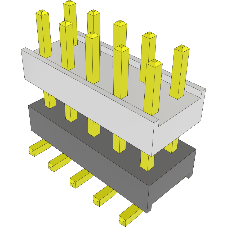 Samtec-HW-05-08-G-D-347-SM-A Steckverbinderleisten und Leiterplattenbuchsen Conn Board Stacker HDR 10 POS 2.54mm Solder ST Top Entry SMD Tube