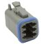 Bulgin Components PLC-PX0100S06GY Connettore rettangolare Conn Rectangular SKT 6 POS Crimp ST Cable Mount