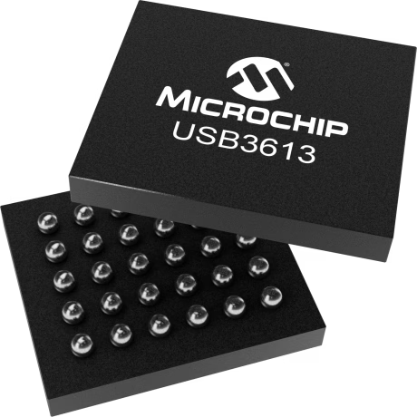 Microchip Technology-USB3613I-1080XY-TR Interfaccia USB ICs Low Speed/Full Speed/High Speed 3-Port Hub Controller USB 2.0 3.3V/5V T/R 30-Pin WLCSP