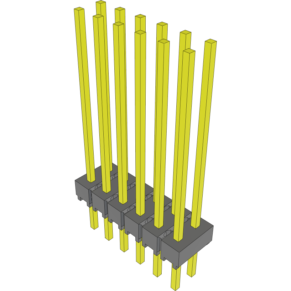 Samtec-MTSW-106-12-S-D-755 Steckverbinderleisten und Leiterplattenbuchsen Conn Unshrouded Header HDR 12 POS 2.54mm Solder ST Top Entry Thru-Hole Bulk