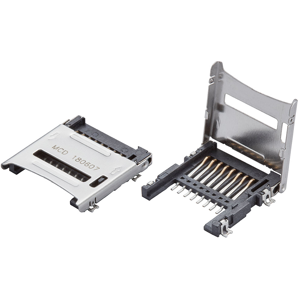 Molex-472192001 Steckverbinder, Speicherkarte Conn Micro SD Card SKT 8 POS 1.1mm Solder RA SMD microSD Card 0.5A/Contact T/R