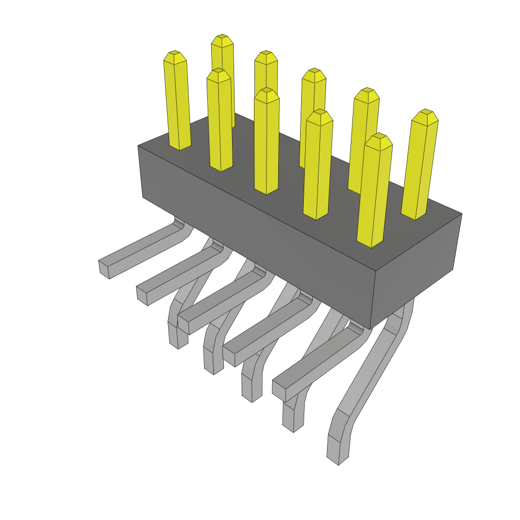 Samtec-MMT-105-01-L-MT Piastre connettori e prese PCB Conn Unshrouded Header HDR 10 POS 2mm Solder RA Side Entry SMD/Thru-Hole Tube