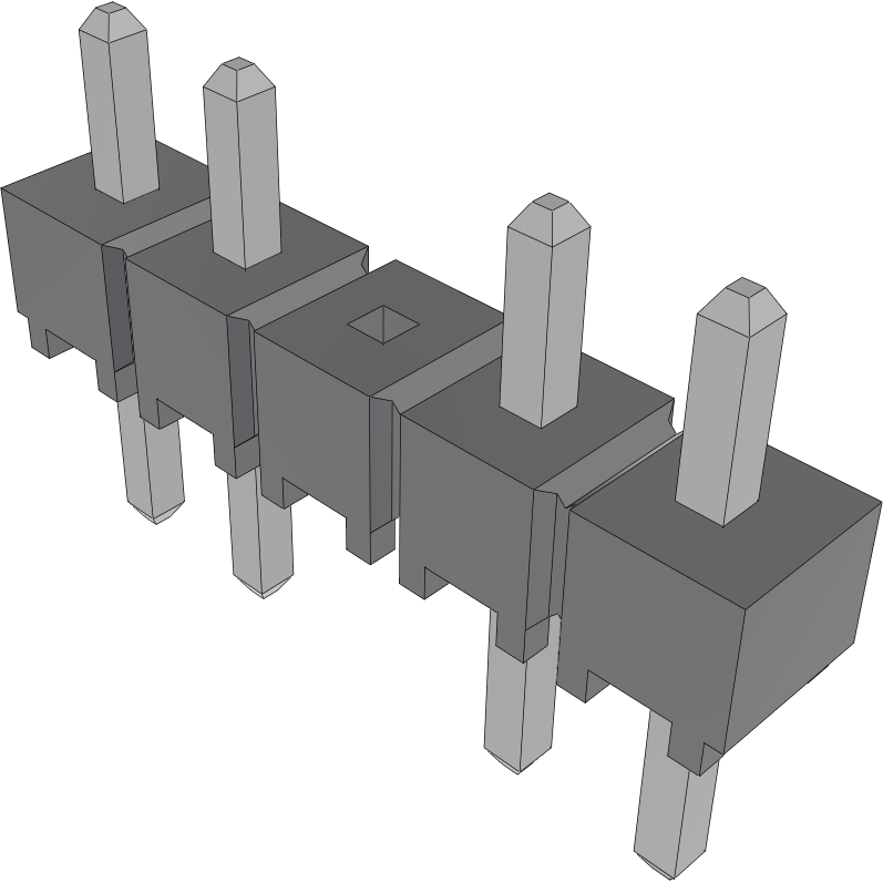 Samtec-HTSW-105-05-T-S-003 Steckverbinderleisten und Leiterplattenbuchsen Conn Unshrouded Header HDR 5 POS 2.54mm Solder ST Top Entry Thru-Hole Bulk