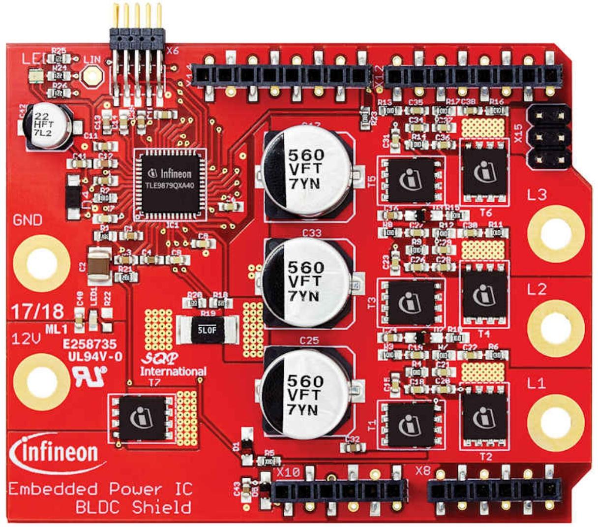 Infineon Technologies AG-BLDCSHIELDTLE9879TOBO1 Eingebettete Systementwicklungsboards und -kits TLE9879QXA40 Microcontroller Evaluation Board