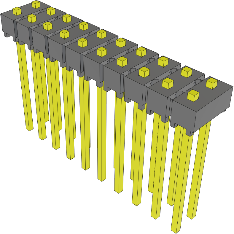 Samtec-MTSW-110-22-L-D-023 Steckverbinderleisten und Leiterplattenbuchsen Conn Unshrouded Header HDR 20 POS 2.54mm Solder ST Top Entry Thru-Hole Bulk