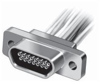 Glenair-MWDM2L-37S-4K1-12M Steckverbinder, D-Sub Conn Micro-D SKT 37 POS 1.27mm Crimp ST Cable Mount 37 Terminal 1 Port