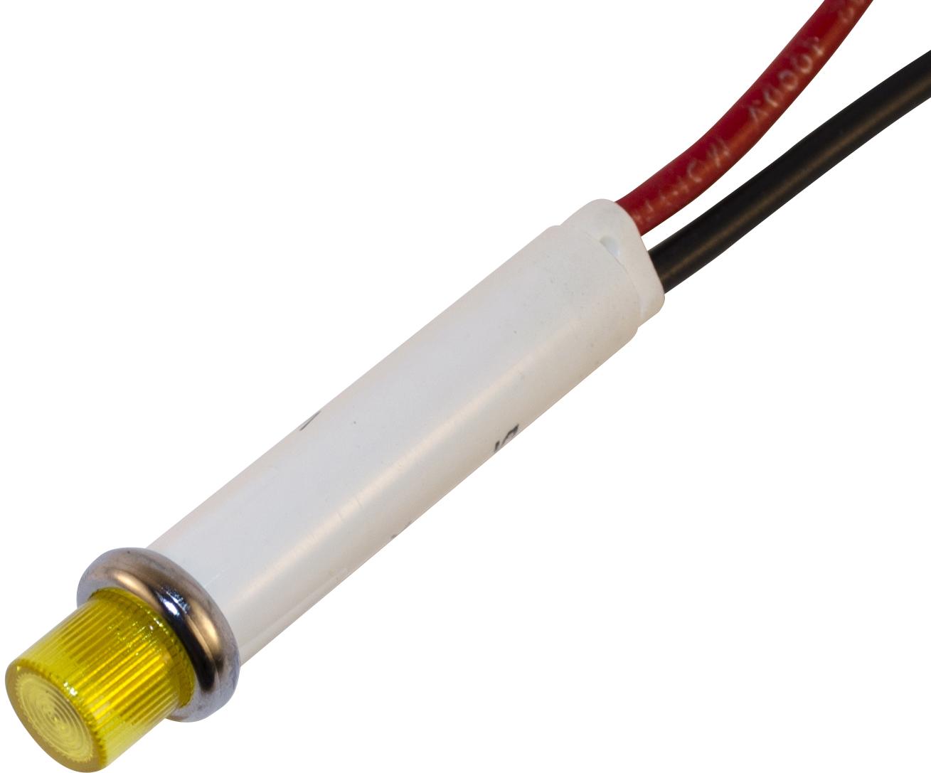 Wamco, Inc-WL-2191L7-24V Panel Mount Indicators LED Panel Mount Indicator Uni-Color Yellow 2-Pin