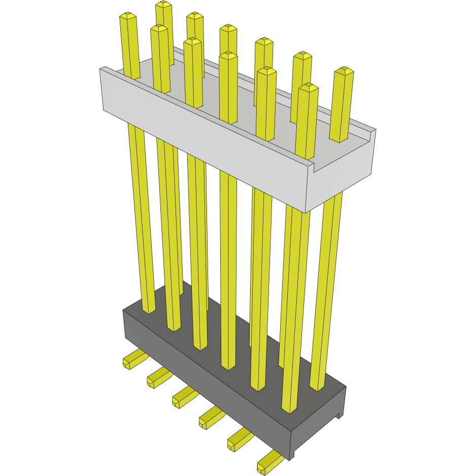 Samtec-HW-06-12-G-D-840-SM Steckverbinderleisten und Leiterplattenbuchsen Conn Board Stacker HDR 12 POS 2.54mm Solder ST Top Entry SMD Tube