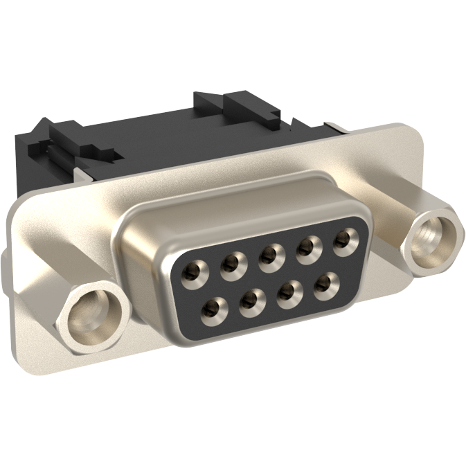 Amphenol Communications Solutions-L117DEFRAA09S Steckverbinder, D-Sub Conn D-Sub SKT 9 POS 1.38mm IDT RA Cable Mount 9 Terminal 1 Port Tray