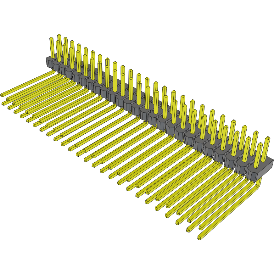 Samtec-HTSW-125-12-G-D-RA Steckverbinderleisten und Leiterplattenbuchsen Conn Unshrouded Header HDR 50 POS 2.54mm Solder RA Side Entry Thru-Hole Bulk