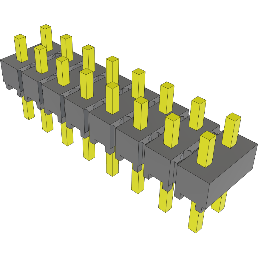 Samtec-HMTSW-108-06-G-D-080 Piastre connettori e prese PCB Conn Unshrouded Header HDR 16 POS 2.54mm Solder ST Top Entry Thru-Hole Bulk
