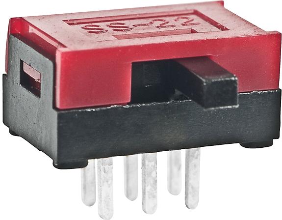 NKK Switches-SS22SBH2 Interruttore a slitta Switch Slide ON None ON DPDT Side Slide 0.1A 30VDC 10000Cycles PC Pins Thru-Hole