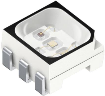 ams OSRAM-KRTBLSLPS1.32-VUVX-EQ+BTBV-D8+TXUV-L1-B LED LED Tri-Color Blue/Green/Red 462nm/526nm/634nm 6-Pin PLCC
