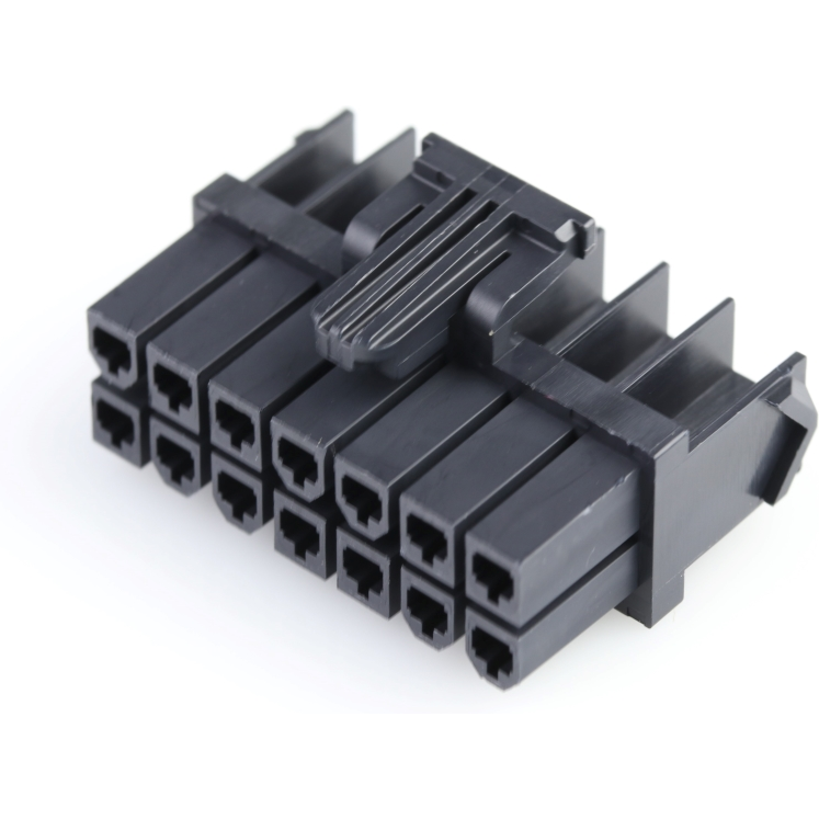 Molex-1727080114 Einzeladersteckverbinder, Gehäuse Conn Housing RCP 14 POS 4.2mm Crimp ST Cable Mount Black Mini-Fit Jr Bag