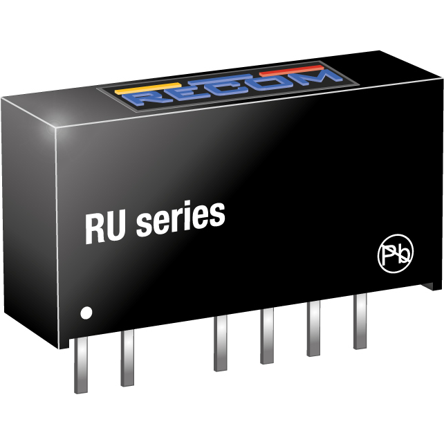 RECOM Power GmbH-RU-050505/P DC to DC Converter and Switching Regulator Module Module DC-DC 5VIN 2-OUT 5V/5V 0.1A/0.1A 1W 6-Pin SIP Tube