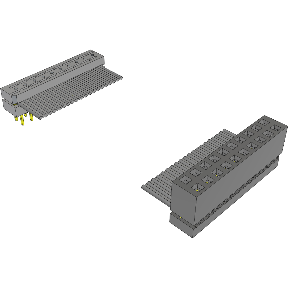 Samtec-IDMD-10-T-05.00-G-R Flachband Kabelbaugruppen Cable Assembly 0.127m 28AWG 1.27mm 20 to 20 POS IDC Connector to IDC Connector F-M Clamshell