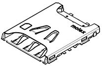 Molex-104224-0820-TR500 Steckverbinder, Speicherkarte Conn Nano SIM Card SKT 6 POS 2.54mm Solder ST SMD 0.5A/Contact T/R