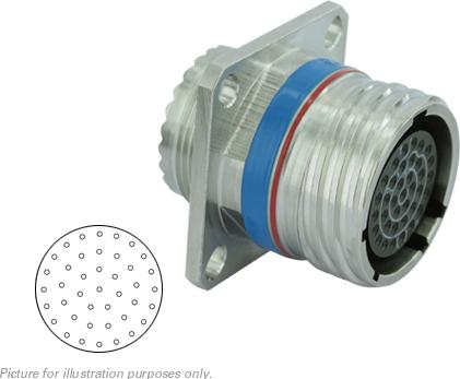 SOURIAU-8D021F41BN Steckverbinder, rund Conn Circular SKT 41 POS Crimp ST Flange Mount 41 Terminal 1 Port